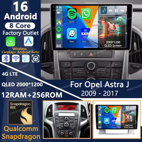 Android 16 Car Radio For Opel Astra J 2009 - 2017 For Buick Excelle 2 2009 - 2015 Carplay Auto 4G LT