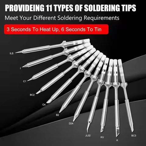 TS100/TS101/T85 Soldering Iron Tips Set: K/KU/I/D24/ILS/B2/BC2/BC3/C4/C1/JL02 Models for Pinecil, Fa