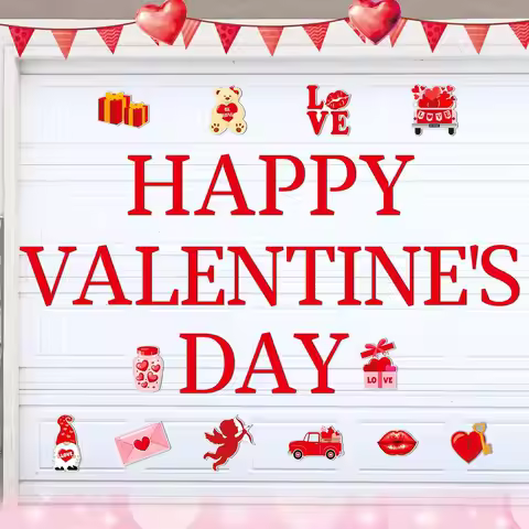 30-Pack Magnetic Valentine's Day Garage Door Decorations 'Happy Valentine's Day' Car Stickers Fridge