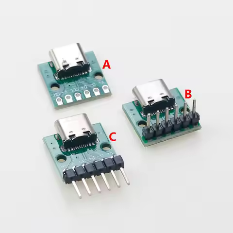 1PC Type C USB 3.1 Female base 16p test board to 6p DIP Plug Type-C Female Test Board PCB Connector 