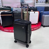 KANGOL 袋鼠 前開式行李箱 時尚大方 輕量耐磨 防刮拉絲紋路 滑順飛機輪（黑色)20吋小箱$4480