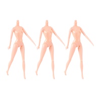 HEALLILY Jigsaw Doll Doll Body 3Pcs Nude Plastic Doll Body 26Cm Naked Doll Body DIY Female Doll 12 M