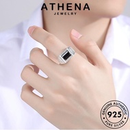 Cincin Obsidian Perhiasan ATHENA Perak925 Berlian Pria Hitam