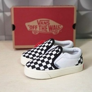 Children's VANS Shoes | Boys Shoes | Girls SLIP ON OG CREAM CHECKERBOARD Shoes Kids VANS SLIP ON Chess MOTIF