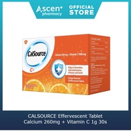 CALSOURCE Effervescent Tablet Calcium 260mg + Vitamin C 1g [30s]