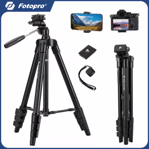 Fotopro DIGI-3400 Camera Tripod, 48" Phone Tripod with Wireless Remote Lightweight Aluminum Tripod f