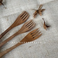TEAK FORK wooden fork spoon fork wooden spoon fork spoon mie