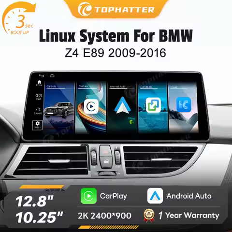 12.5‘’ Car Linux Android Auto Wireless CarPlay Touch Screen Radio For BMW Z4 E89 NBT EVO Mirror Link