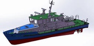 25比例Kontroler工作艇 打印版船殼遙控像真模型船 材