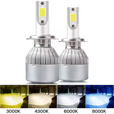 2X C6 H1 H3 Led Headlight Bulbs H7 LED Car Lights H4 H11 HB3 9005 HB4 9006 H13 6000K 3000K 8000k Whi