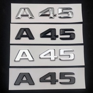 3d ABS Chrome Black Logo A45 Emblem Letters Sticker Nameplate Car Trunk Badge For Mercedes Benz A45 