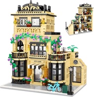 City Coffee Shop Building Blocks Set- Compatible with Lego City House, Architecture Modular Building