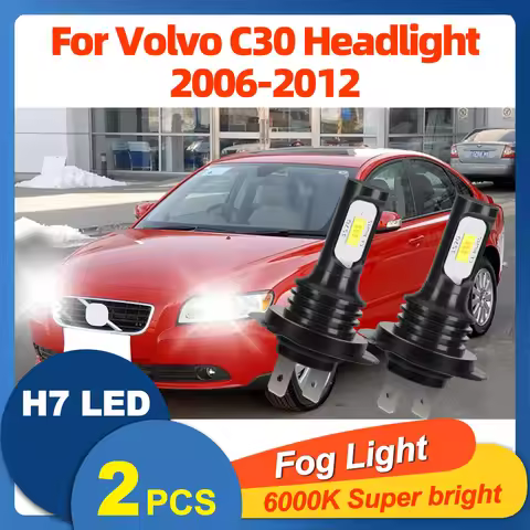2pcs Car LED Front Fog Light 12V H7 90W Fog Lamps 6000K Canbus No Error 20000LM Plug And Play For Vo