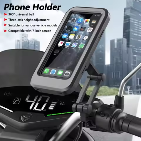 360° Swivel Phone Mount for Motorcycle Bike Adjustable GPS Holder for Cellphones & Navigation Apps U