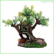 RAN Aquarium Resin Decoration Fish for Tank Tree House with Lifelike Details Hideout for Betta Fish Landscaping Accessor