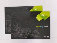 Uni A3 165gsm Drawing Block Sketch Paper S1653 Stationery Art Kertas Lukis Lukisan 22 Sheets