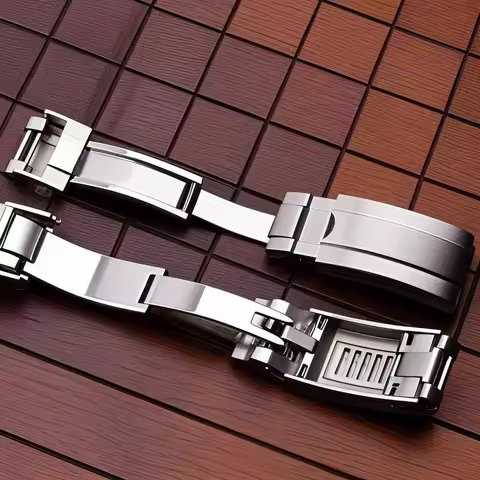 For Rolex DAYTONA SUBMARINER GMT Metal Fold Buckle Glide Lock Polished Brushed Deployment Button Wat