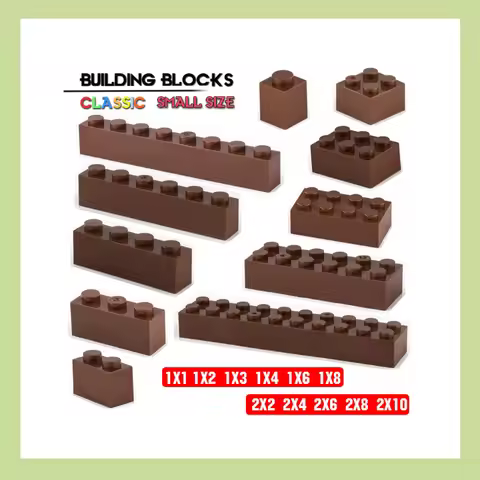 Building block 1X4 1X8 4X6 2X10 hole Brown brick basic accessories education creativity compatible b