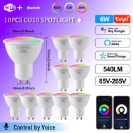 Tuya WiFi GU10 Spotlight Bulb Smart LED Light Bulb Bluetooth GU10 Dimmable Lamps Smart Life App Cont
