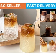 【📣SG Seller】🔥Fast Delivery🔥Ice-patterned Heat-Resistant Lightweight High Borosilicate Glass Flared C