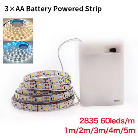 3AA Battery Power USB 5V Led Strip Light 2835 SMD 1M 2M 3M 4M 5M 50cm Flexible Lighting Ribbon Tape 
