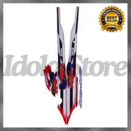 MERAH Yamaha F1ZR 1997 Red and White Striping Stickers, Motorcycle Body List, Best Yamaha F1ZR 1997 