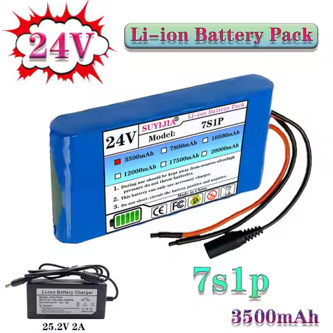 18650 7S1P 24V 29.4V 3500mAh Li-Ion Battery Pack Built-in BMS for Bluetooth Audio Medical Headlight 
