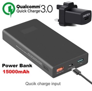 Quick Charge QC 3.0 Power Bank 15000mAh Portable External Battery UK charger for LG G5 xiaomi 5 iphone 6s plus samsung galaxy s7 6 edge plus note 5 sony z5 premium