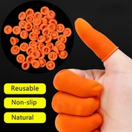 TAROW Finger Cots Orange Reusable Natural Rubber Latex Non-slip Finger Cover Fingertip Protector Industry Gloves Nail Art Tool