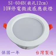 SI-604B 10W微波停電感應嵌燈(塑殼-台灣製造)【滿2000元以上送一顆LED燈泡】