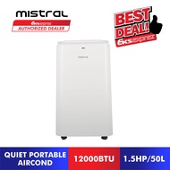 [FREE SHIPPING] Mistral Portable Aircond (1.5HP) MAC024E 12000BTU 50L Quiet Portable Air Conditioner