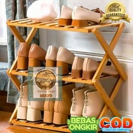 3-Tier Multipurpose Shelf | 3-Tier Shoe Rack | 3-Tier Folding Wooden Shelf, ZIG ZAG MODEL