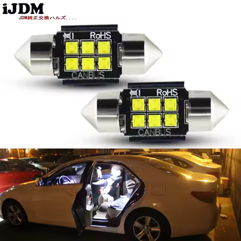 Xenon White 6SMD 1.25" 31mm 578 576 DE3175 DE3021 DE3022 LED Bulbs For Car Interior Dome Lights, Van