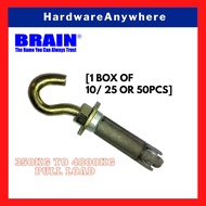 BRAIN TRAC Expansion Eye Bolt [1Box] - Bent Bar Anchor Bolt/ J-Hook Expansion Bolt / Torque Controll