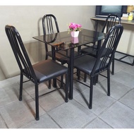 dining set 4 seater glass table