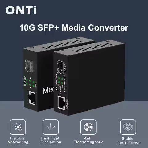 ONTi 10G SFP+ Fiber to RJ45 Media Converter SFP+ 10/100/1000M/10G Ethernet Converter Transceiver Com