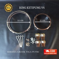 Ring ketipung ring kendang ukuran 22 cm krom V4 ring lebih tebel baut uk 10