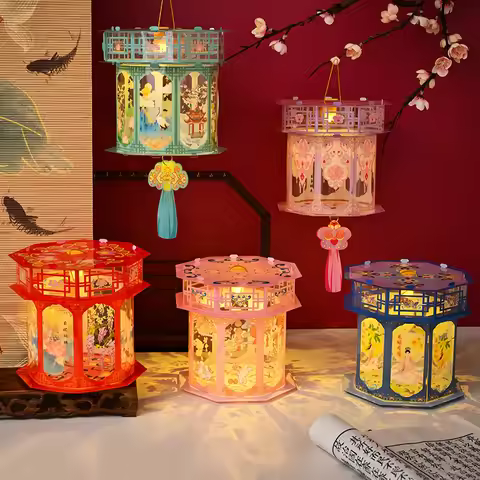 Chinese Style Lantern Mid-Autumn Festival Lantern Decoration Rabbit Moon Lantern DIY Material Kit Ha
