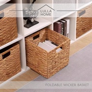 LullaHome Large Foldable Wicker Basket Kallax Bin Shelf Storage Basket Toy Storage Organizer Bakul R
