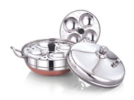 Diamond Stainless Multi Kadai With Idly Vessel Steamer (8 Idly SMALL & 10 Idly Pits Medium ) LPG AND