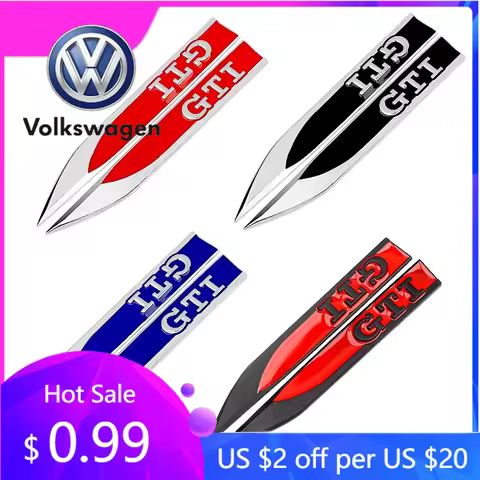 2026 Hot For Volkswagen VW Metal Sticker GTI Fender Side Emblem for VW Golf 2 3 4 5 6 7 GTI MK2 MK3 