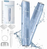 Akunbem Bikini Trimmer for Women - 2 in 1 Electric Razors for Women - Dual Head Electric Shaver - IP