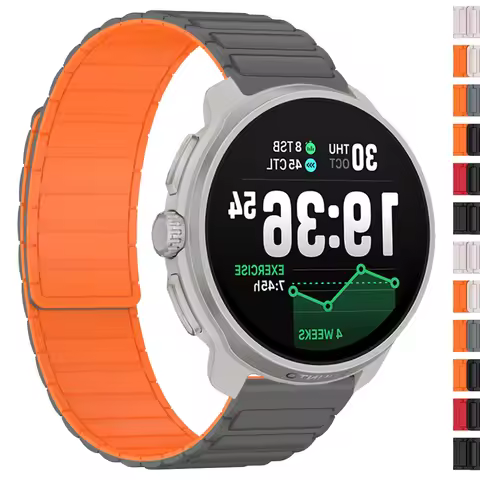 22mm Magnetic Silicone Loop Watch Band For SUUNTO Race 2 Straps VERTICAL/Ocean/RACE Run/RACE S/5 9 P