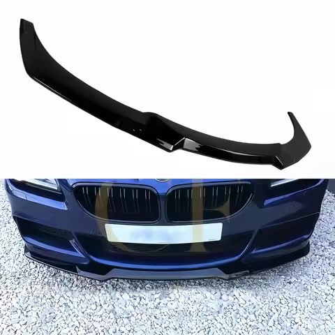 3Pcs Gloss Black CS Style Front Bumper Lip Splitter For BMW 6 Series F06 F12 F13 640i 650i 640d M Sp
