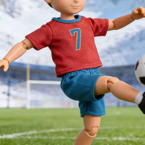 1Set 18 Inch Soccer Outfit Jersey Shorts Soft Sportswear for Realistic Number Soccer Uniform Clothes
