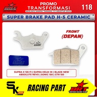 FRONT BRAKE PADS BRT H5 CERAMIC SUPRA X 125 FI SUPRA HELMET IN BLADE NEW ABSOLUTE REVO SONIC 150 GTR
