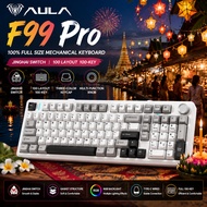 AULA F99 Pro Tri-Mode Mechanical Keyboard Gaming RGB Ergonomic 100-Key Layout Backlit for PC and Off