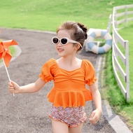 [7-23kg] eign trade girls export kids and toddlers set bikini with hat included