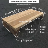 LAYAR KAYU Sm001 MONITOR STAND 50x30 cm (Teak Wood) | Laptop STAND | Pc Display STAND | Display STAND | Monitor Stand | Pc Stand | Laptop Stand | Wooden LAPTOP STAND | Laptop Table
