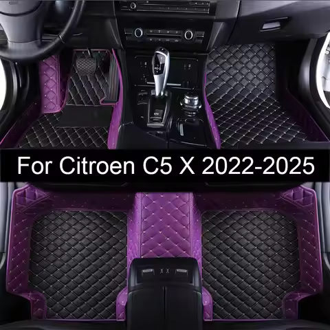 Custom Car Floor Mats Fit for Citroen C5 X 2022 2023 2024 2025 Automotive Accessories Leather Matts 